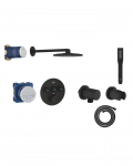 Potinkinis termostatinis du&scaron;o komplektas GROHE Grohtherm SmartControl, Rainshover SmartActive 310 - 2 jet, Phantom black