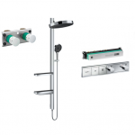 Potinkinis termostatinis du&scaron;as 4 in 1 komplektas HANSGROHE Rainfinity Showerpipe 360 1jet, chrome