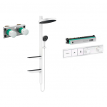 Potinkinis termostatinis du&scaron;as 4 in 1 komplektas HANSGROHE Rainfinity Showerpipe 360 1jet, Matt White