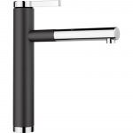 Kitchennis (plautuvės) mai&scaron;ytuvas su i&scaron;traukiama žarnele BLANCO Linee-S, juoda / chromuotas