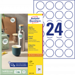 Lipnios etiketės Zweckform L3415, 40mm , A4, apvalios, 100 lapų, baltos spalvos