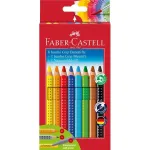 Spalvoti pie&scaron;tukai Faber-Castell Jumbo Grip, 10 spalvų