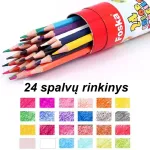Spalvotų pie&scaron;tukų rinkinys, 24 spalvų