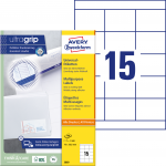 Lipnios etiketės Avery Zweckform, A4, 70x50,8mm, 15 etikečių lape, 100 lapų, baltos spalvos