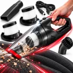 Cikloninis automobilinis dulkių siurblys &bdquo;Technoid&ldquo;, 16 000 Pa, 400 W, be mai&scaron;elio, 2 HEPA filtrai