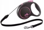 Automatinis pavadėlis &scaron;unims Flexi Black Design, virvelė M, rožinis, 5 m