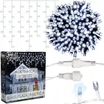 300 LED varvekliai su galimybe sujungti 10 m FLASH lauko &Scaron;ALTAI BALTA