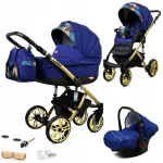 Vaiki&scaron;kas vežimėlis 3in1 BabyLux Lumio su lop&scaron;iu, sportine dalimi ir automobiline kėdute