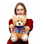 Pliu&scaron;inis me&scaron;kiukas &ndash; apkabinamas žaislas, dovana vaikui, 24 cm
