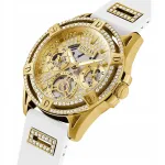 Moteri&scaron;kas laikrodis Guess Queen GW0536L2, auksinės ir baltos spalvos, originalus, su dėžute