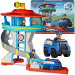 PAW PATROL didelė stebėjimo bazė su čiuožykla + Chase figūrėlė ir policijos automobilis