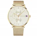 Moteri&scaron;kas auksinis laikrodis Tommy Hilfiger Jenna 1781943 su originalia dėžute
