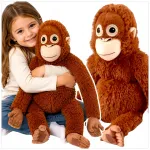 WKS didelis pliu&scaron;inis orangutanas 90 cm su lipukais ant letenėlių