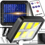 Saulės gatvių &scaron;viestuvas su LED COB judesio ir prieblandos jutikliu 2400mAh