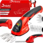 Akumuliatorinės žolės ir gyvatvorių žirklės Delphi Tools USB-C 2Ah 2x a&scaron;menys
