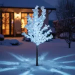 Dekoratyvinis &scaron;viečiantis LED kalėdinis berželis, 150 cm, baltos &scaron;viesos lemputės