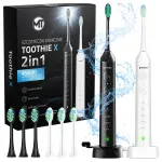 2x Maltec Toothie X2in1 elektrinis dantų &scaron;epetėlis, 6 keičiamų galvučių rinkinys su įkrovikliu