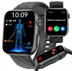 I&scaron;manusis laikrodis &bdquo;E80&ldquo; senjorams su EKG, kraujospūdžio ir gliukozės matavimo funkcijomis, pulso matuokliu, daugiakalbiu meniu (EN, RU, PL)