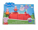 Hasbro Kiausytė Peppa &scaron;eimos raudonas automobilis su garsais ir figūrėlėmis