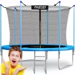 Neo-sport sodo batutas 8ft/252cm su vidiniu apsauginiu tinklu ir kopėčiomis