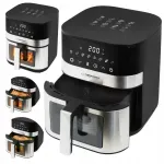 DIDELĖ ORO GRIUZDINTUVĖ BE RIEBALŲ 5L 1400W SU 8 AUTOMATINIAIS REŽIMAIS
