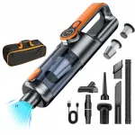 Belaidis rankinis cikloninis automobilinis dulkių siurblys su USB-C įkrovimu, 17 kPa