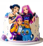 Valgomas cukrinis torto atspaudas A5 K-POP DEMON HUNTERS gimtadienio dekoracija