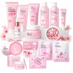 Japan Sakura 15 kosmetikos priemonių rinkinys veidui, plaukams ir rankoms - puiki dovana