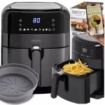 AIR FRYER gruzdintuvė be riebalų 5L XXL 2500W 9 programos + silikoninis padėklas