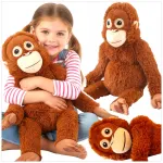 Didelis pliu&scaron;inis orangutanas 67 cm su lipukais ant rankų ir kojų, WKS