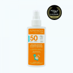 ALPHANOVA SUN vanilės ir abrikosų pur&scaron;kiamas apsauginis kremas nuo saulės vaikams SPF50, 125 ml