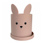 HAPPILY Silikoninis vazonas, ZUIKIS, PELENŲ ROŽĖ