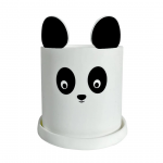 HAPPILY Silikoninis vazonas, PANDA, BALTA