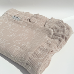 DANI-MARC muslino pledas vaikams, 100x130, smėlinė/gyvūnai