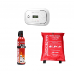 Smalkių detektoriaus, gesintuvo ir nedegaus audeklo rinkinys EUR-12