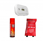 Smalkių detektoriaus, gesintuvo ir nedegaus audeklo rinkinys EUR-14