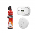 Smalkių ir dūmų detektorių bei gesintuvo rinkinys EUR-17