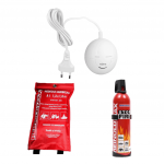 Dujų detektoriaus, gesintuvo ir nedegaus audeklo rinkinys EUR-18