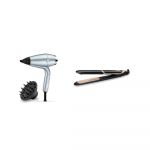BaByliss Hydro-Fusion plaukų džiovintuvas D773DE + Super Smooth tiesinimo žnyplės ST393E