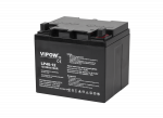 Akumuliatoriai ir baterijos // 12V, 6V, 4V akumuliatorius &scaron;vino-rūg&scaron;ties hermeti&scaron;kas AGM VRLA // Akumulator żelowy VIPOW 12V 40Ah
