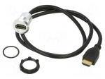 Adapter cable | HDMI socket,HDMI plug | Body: silver | Thread: M22