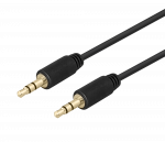Audio kabelis DELTACO 3.5mm, paauksuotos jungtys, 5m, juodas / MM-152-K / R00180010