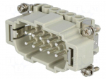 Connector: HDC | male | CNE | PIN: 10 | 10+PE | size 57.27 | 16A | 500V