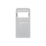 USB atmintinė Kingston  USB 3.2 Flash Drive  DataTraveler micro 64 GB, USB 3.2, Silver