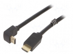 Cable | HDMI plug,HDMI plug 270&deg; up/down | PVC | HDMI 2.0 | 2m | black