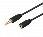 Audio kabelis DELTACO 3.5mm, paauksuotos jungtys, 2m, juodas / MM-160-K / R00180012
