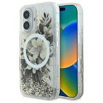 Kitas telefono priedas Guess  Guess Liquid Glitter Flower MagSafe iPhone 16 Case - Beige