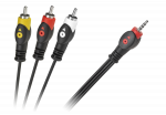 Koaksialinių kabelių sistemos // HDMI, DVI, AUDIO jungiamieji laidai ir priedai // Kabel Jack 3.5 cztero-polowy 3 x RCA 3m