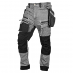 Įrankiai ir matavimo prietaisai // Įrankių, priedų naujienos // Spodnie robocze DENIM, wzmocnienia Cordura, odpinane kieszenie kaburowe, szare, rozmiar XXL