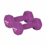 Naujos prekės // Hantelki żeliwne neoprenowe HEX 2x2.5kg, REBEL ACTIVE